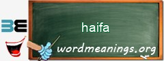 WordMeaning blackboard for haifa